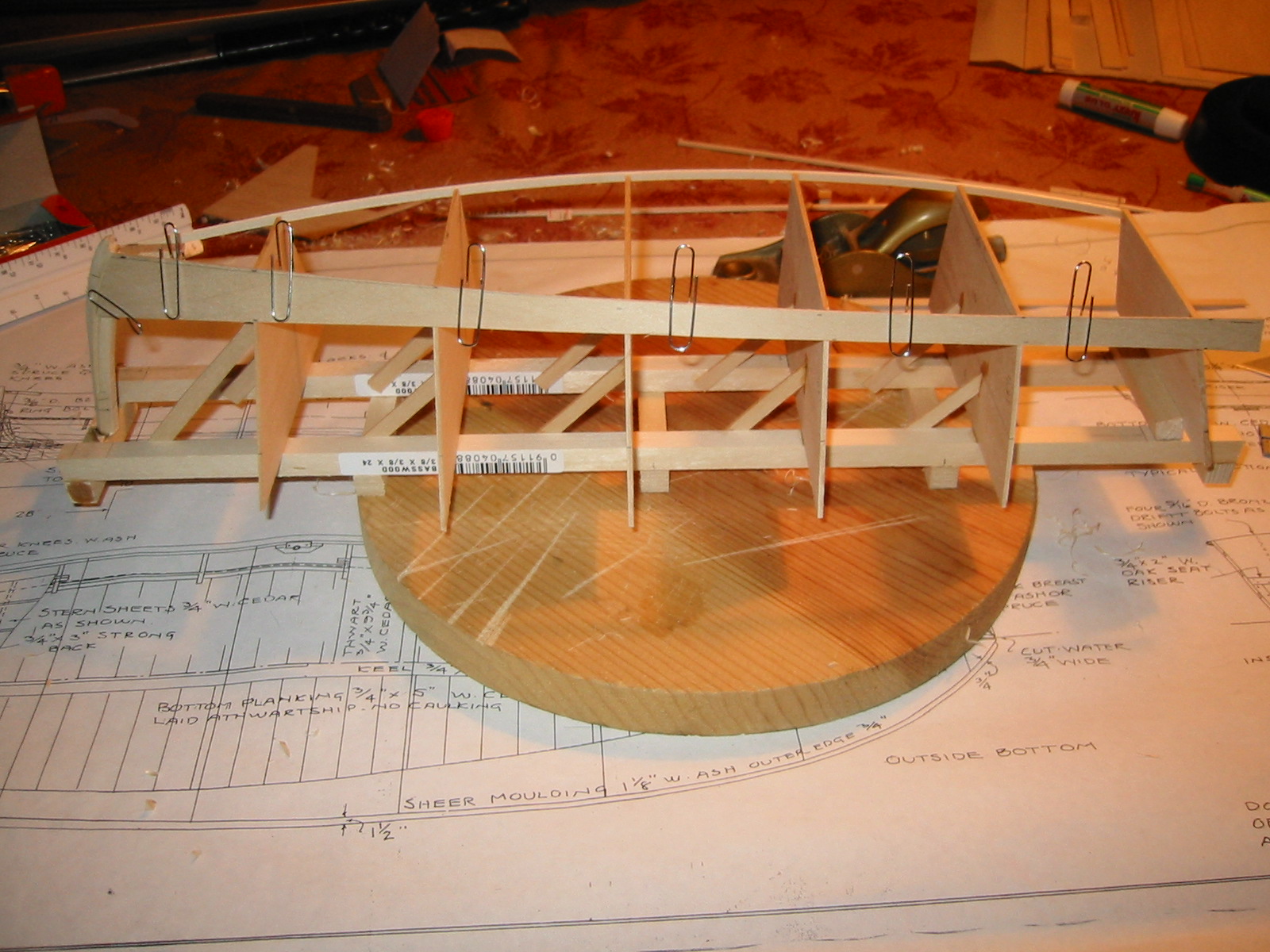 Fitting first plank of Atkin skiff sprite